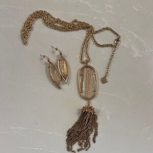 Kendra Scott Rayne Tassel Necklace and Matching Earrings